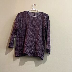 purple long sleeve blouse